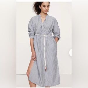 Banana Republic women’s SHIRT dress  SZ XL 100% cotton v-neck midi POPLIN comfy